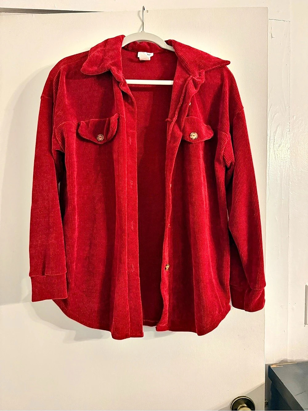 Pulse Red Corduroy Button Down Size Small Like New